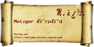 Metzger Árpád névjegykártya