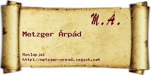 Metzger Árpád névjegykártya