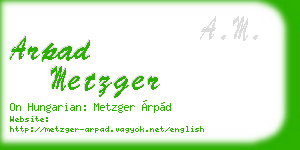 arpad metzger business card